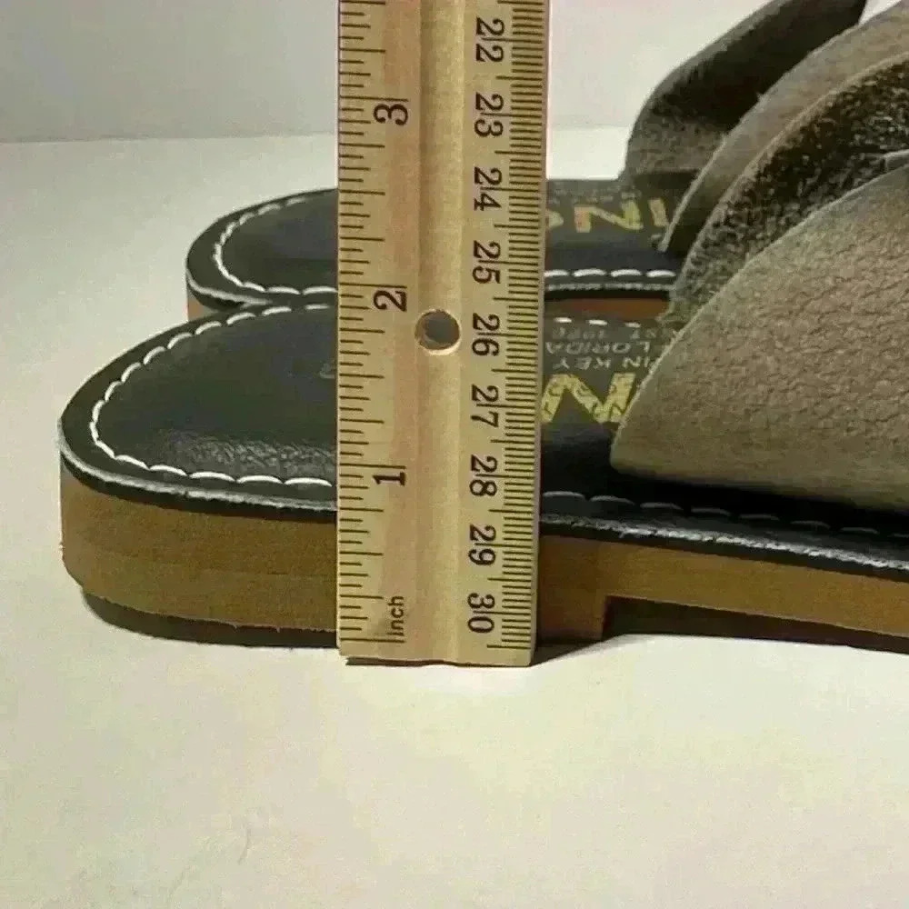 KINO Sandals Gray Leather Suede Slip On Handmade Key West Florida Women’s Size 9 - Picture 7 of 9